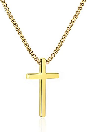 Prism 20-inch Gold Cross Chain, Stainless Steel, 2.5mm